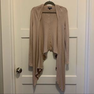 Freshman Tan Long Sleeve Waterfall Cardigan | S
